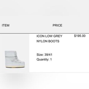 Moon Boot Icon Low Gray Nylon Boots